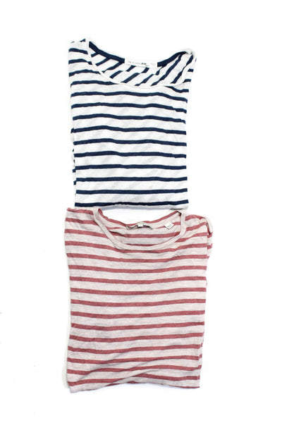 Vince Rag & Bone/Jean Womens Striped Shirts White Size Small Extra Small Lot 2