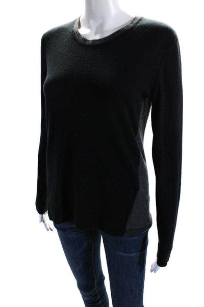 Rag & Bone Womens Long Sleeve Crew Neck Sweater Black Grey Wool Size Small