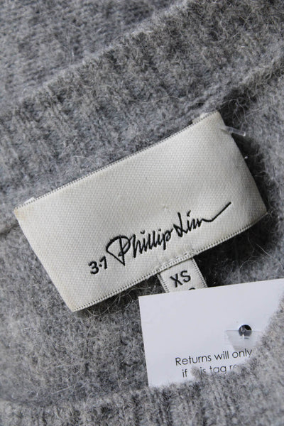 3.1 Phillip Lim Womens Crew Neck Tied Wrist Long Sleeved Sweater Gray Size XS