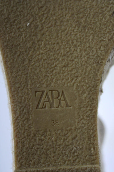 Zara MNG Womens Womens Espadrille Strappy Sandals Boots Cream Tan Size 8 Lot 2