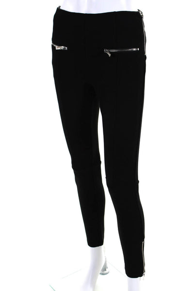 Sport The Kooples Womens Zipper Trim Ankle Leggings Black Size 34