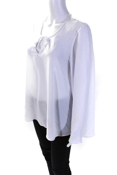 Show Me Your Mumu Womens V-Neck Long Sleeve Pullover Blouse Top White Size L