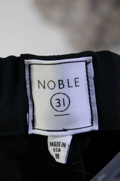 Noble 31 Womens High Rise Glitter Striped Trim Trouser Pants Green Size Medium