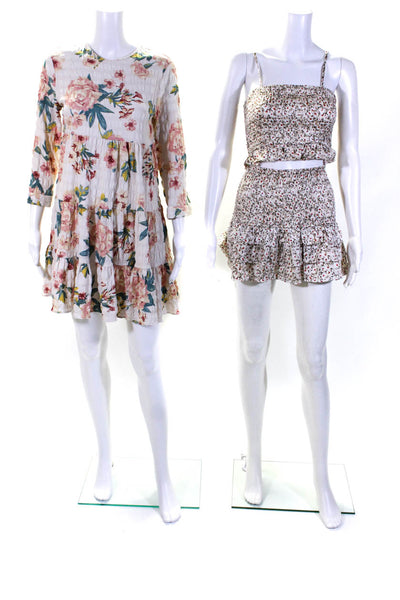 Zara Gab & Kate Womens Pink Floral Long Sleeve A-Line Dress Size XS S lot 3