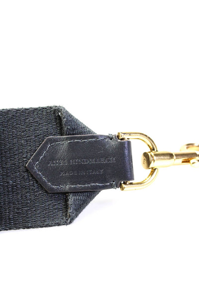 Anya Hindmarch Womens Rhinestone Patch Customized Webbing Handbag Strap Gray