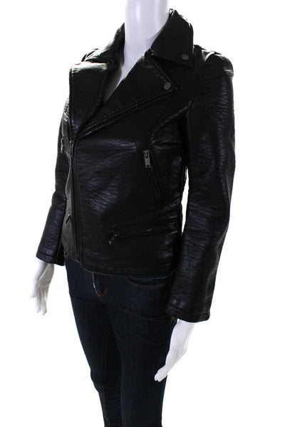 Zara Womens Collared Zippered Long Sleeve Motorcycle Jacket Black Size XS