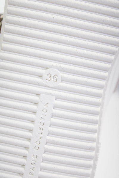 Zara Womens Pom Pom Buckled Tied Hook Pile Tape Sneakers Beige Size 37 36 Lot 3