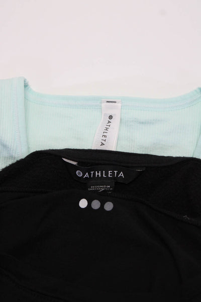 Athleta 3 Dots Womens Sweatshirt Tee Top Mint Ribbed Sports Bra Size S M lot 3