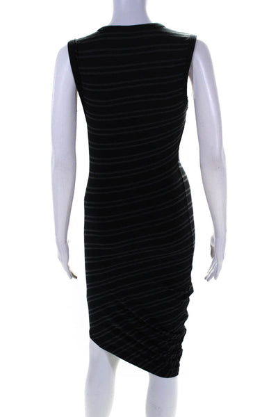 T Alexander Wang Womens Black Striped Scoop Neck Sleeveless Tank Dress Size XS