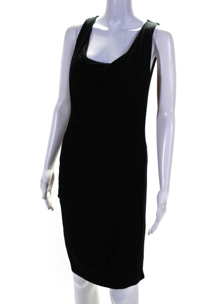 Velvet Womens Black Drape Neck Sleeveless Sleeveless Mini Bodycon Dress Size S