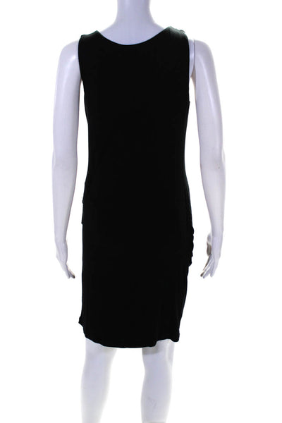 Velvet Womens Black Drape Neck Sleeveless Sleeveless Mini Bodycon Dress Size S