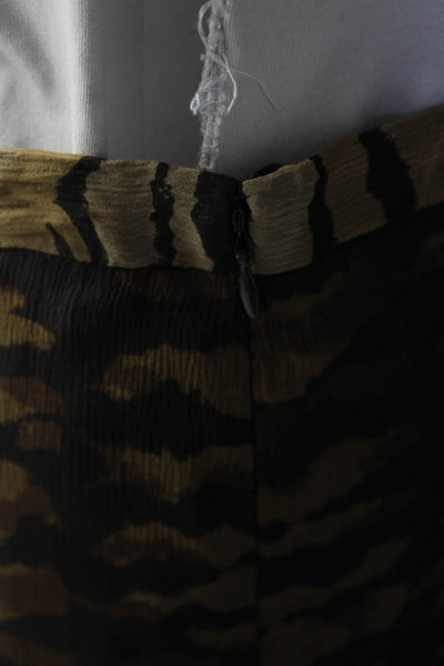 Moschino Womens Brown Silk Printed Knee Length A-Line Skirt Size 6