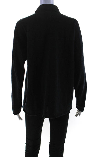 Naked Cashmere Womens Cashmere Long Sleeve Button Up Blouse Top Black Size S