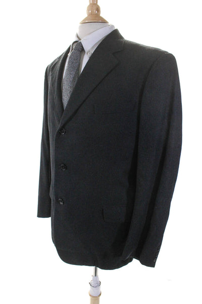 Praemium Mens Buttoned Collared Long Sleeve Blazer Jacket Gray Size EUR42