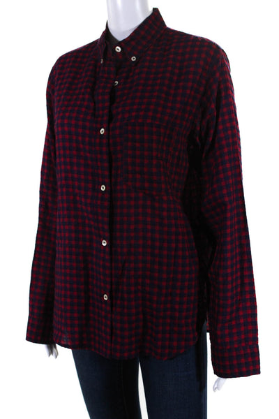 Isabel Marant Etoile Women's Long Sleeves Collared Button Up Plaid Shirt Size 44