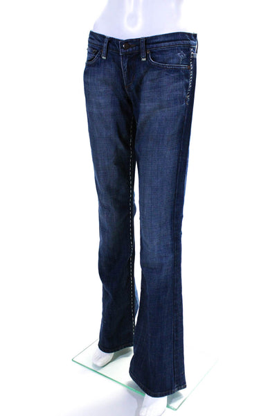 Joes Womens Blue Medium Wash Stitch Detail Low-Rise Flare Leg Jeans Size 27