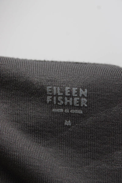 Eileen Fisher Womens Scoop Neck Knit Tank Top Gray Cotton Size Medium