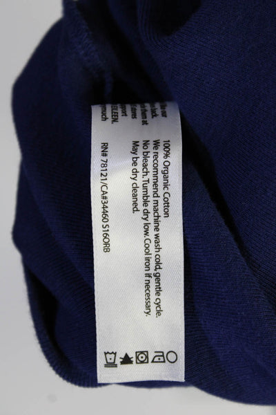 Eileen Fisher Womens Scoop Neck Knit Boxy Tank Top Navy Blue Cotton Size Medium