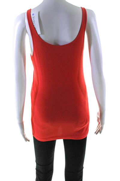 Eileen Fisher Womens Scoop Neck Knit Tank Top Red Cotton Size Medium