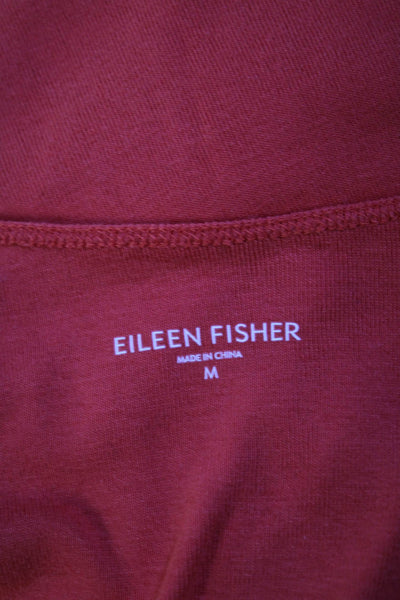 Eileen Fisher Womens Scoop Neck Knit Tank Top Red Cotton Size Medium