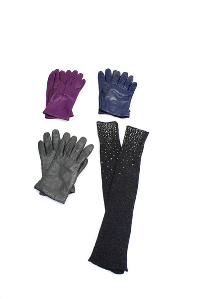 Florence Saks Fifth Avenue Regina Womens Jeweled Gloves Purple Size 6.5 Lot 3