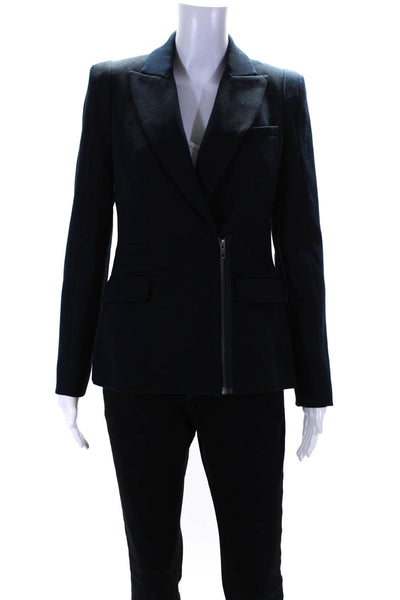 Nineteen Seventy One Womens Cotton Blend Peak Collar Blazer Jacket Navy Size S