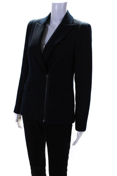 Nineteen Seventy One Womens Cotton Blend Peak Collar Blazer Jacket Navy Size S