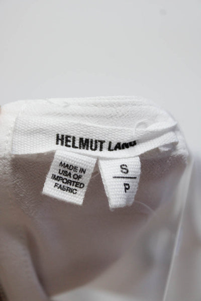 Helmut Lang Womens Side Zipper Round Neck Sleeveless Blouse Top White Size S