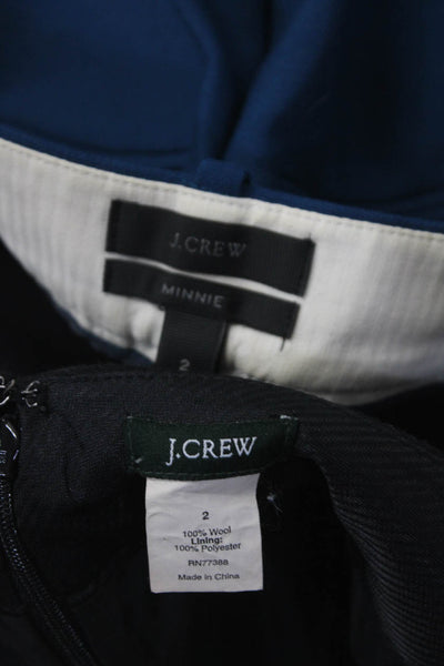 J Crew Womens Wool Knee Length Lined Back Slit Pencil Skirt Black Size 2 Lot 2