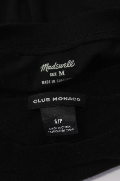 Madewell Club Monaco Womens Short Sleeved T Shirt Sweater Black Size S M Lot 2