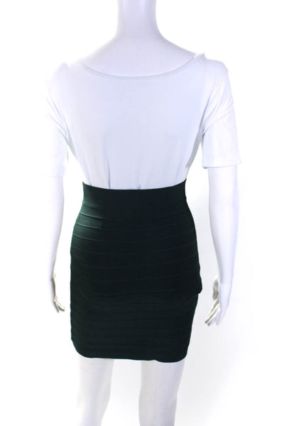 BCBG Max Azria Womens Body Con Stretch Knit Mini Skirt Fern Green Size Small