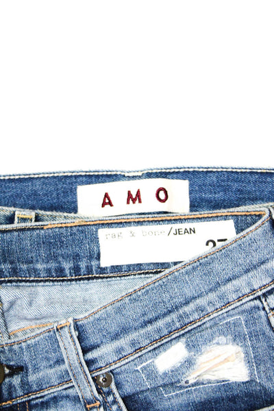 Amo Rag & Bone Jean Womens Distressed Cropped Tomboy Jeans Blue Size 27 Lot 2