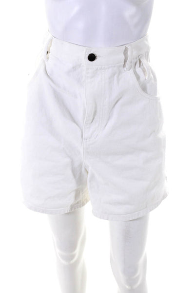 3.1 Phillip Lim Womens Denim High Rise Shorts White Cotton Size 12