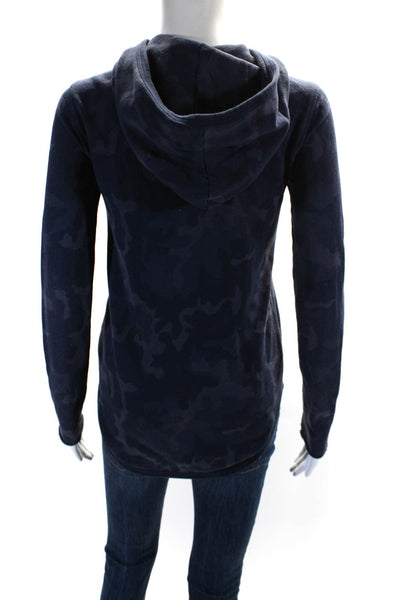 ATM Women's Hood Long Sleeves Full Zip Sweatshirt Camouflage Size XS