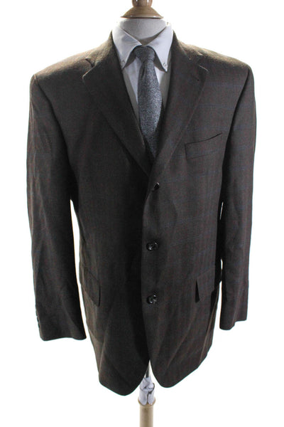 S. Cohen Comfort Men's Collared Long Sleeves Lined Plaid Jacket Size 42