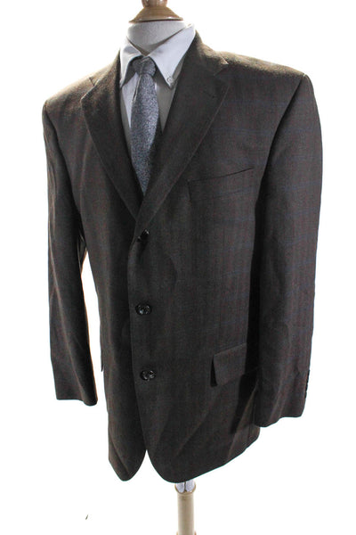 S. Cohen Comfort Men's Collared Long Sleeves Lined Plaid Jacket Size 42