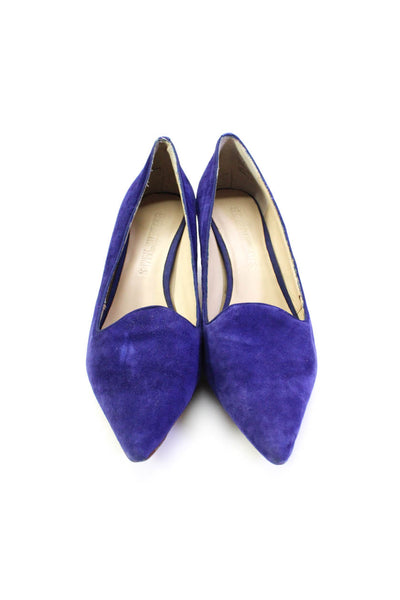 Elizabeth and James Womens Blue Suede Pointed Toe Pumps Shoes Size 8B