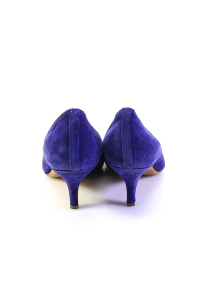 Elizabeth and James Womens Blue Suede Pointed Toe Pumps Shoes Size 8B