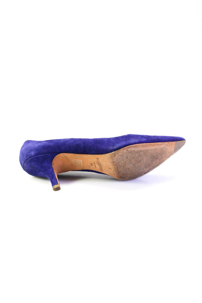 Elizabeth and James Womens Blue Suede Pointed Toe Pumps Shoes Size 8B