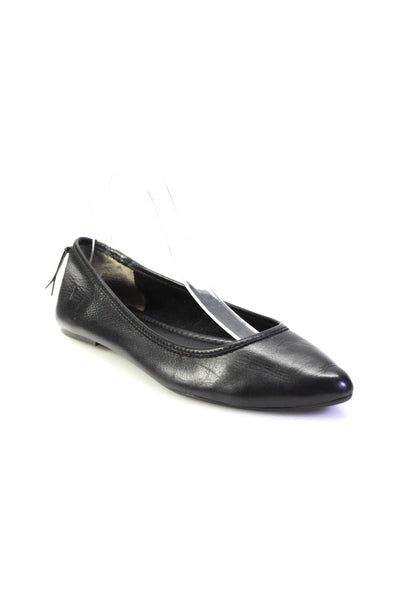 Frye Womens Solid Black Leather Slip On Ballet Flats Size 8.5M