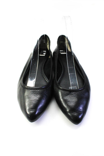 Frye Womens Solid Black Leather Slip On Ballet Flats Size 8.5M
