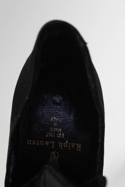 Ralph Lauren Womens Black Beaded Slip On High Heels Shoes Size 7.5C