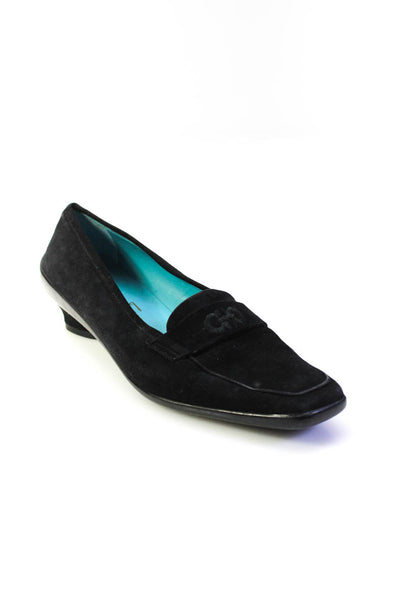 Salvatore Ferragamo Womens Block Heel Gancini Square Toe Loafers Black Size 11