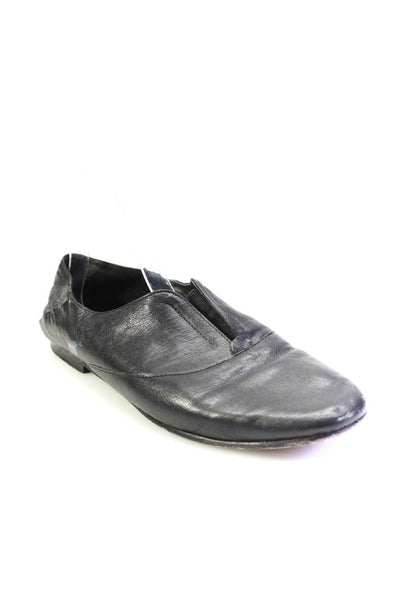 Eileen Fisher Womens Slip On Round Toe Oxfords Black Leather Size 11