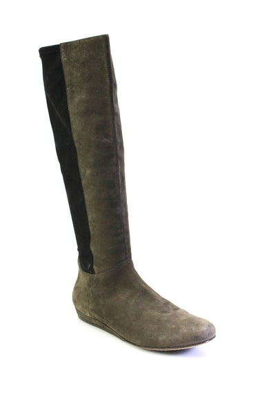 Eileen Fisher Womens Side Zip Round Toe Knee High Boots Brown Suede Size 10