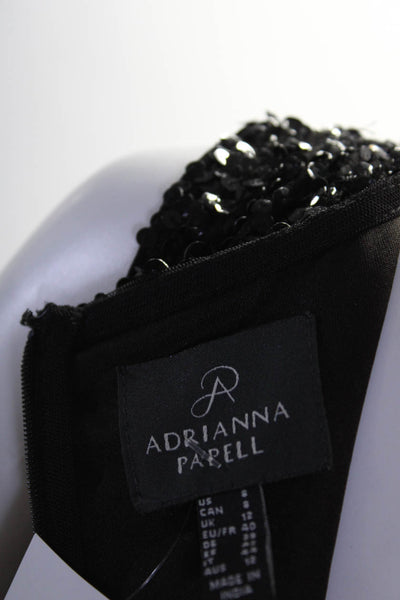 Adrianna Papell Women's Sleeveless Sequin Straight Leg Jumpsuit Black Size 6