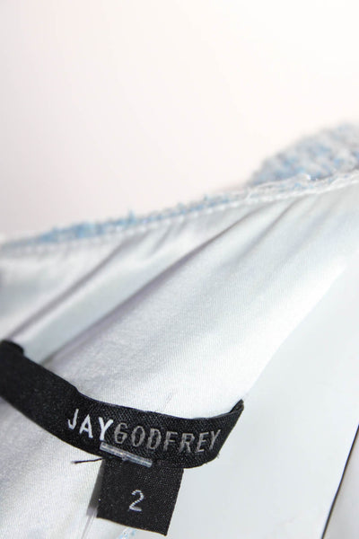 Jay Godfrey Womens Tweed Layered Tank Blouse Blue Size 2