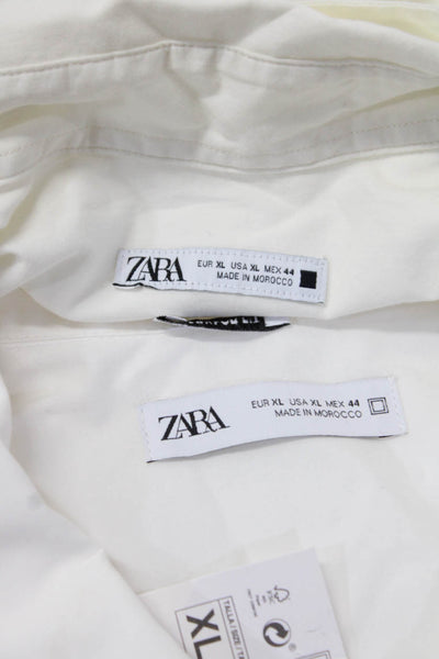 Zara Women's Short Sleeves Collared Button Pockets Shirt White Size XL Lot 2