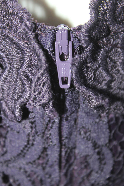 Nanette Lepore Women's Scoop Neck Sleeveless Lace Blouse Purple Size 6