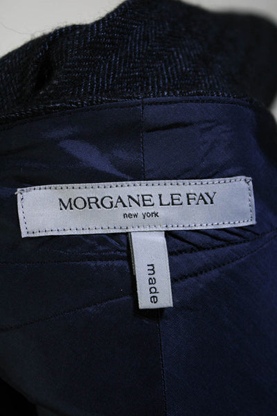 Morgane Le Fay Womens Pleated A Line Skirt Navy Blue Wool Size Large